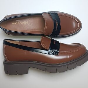 Marc Fisher Women's Brown and Black Slip-On Loafers